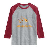 Funny Dino Chicken Nuggets Meteor Shower Raglan Shirt Food Lover