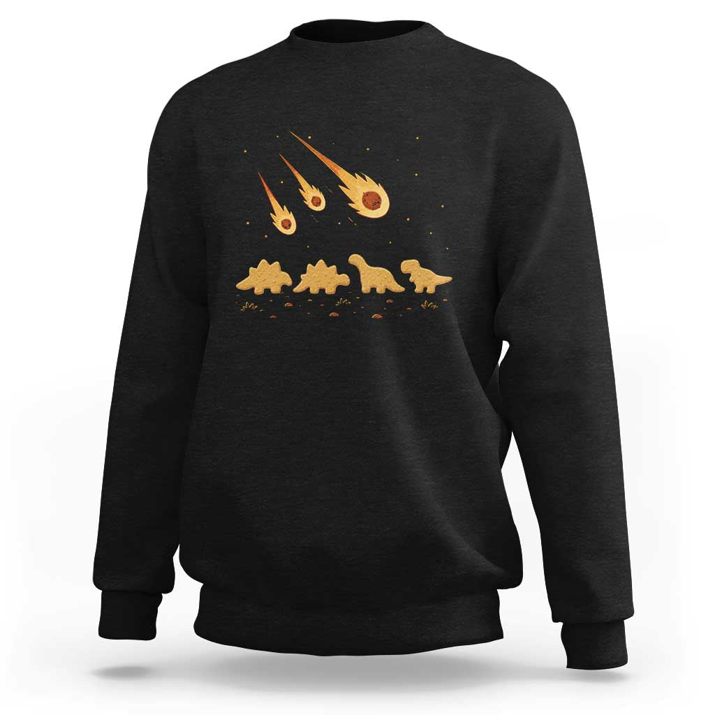 Funny Dino Chicken Nuggets Meteor Shower Sweatshirt Food Lover