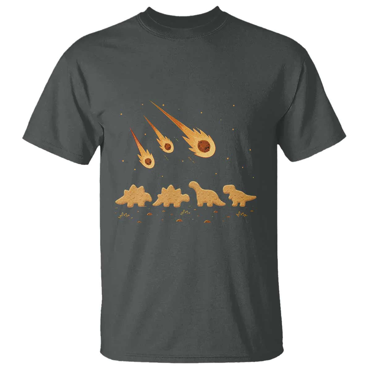 Funny Dino Chicken Nuggets Meteor Shower T Shirt Food Lover