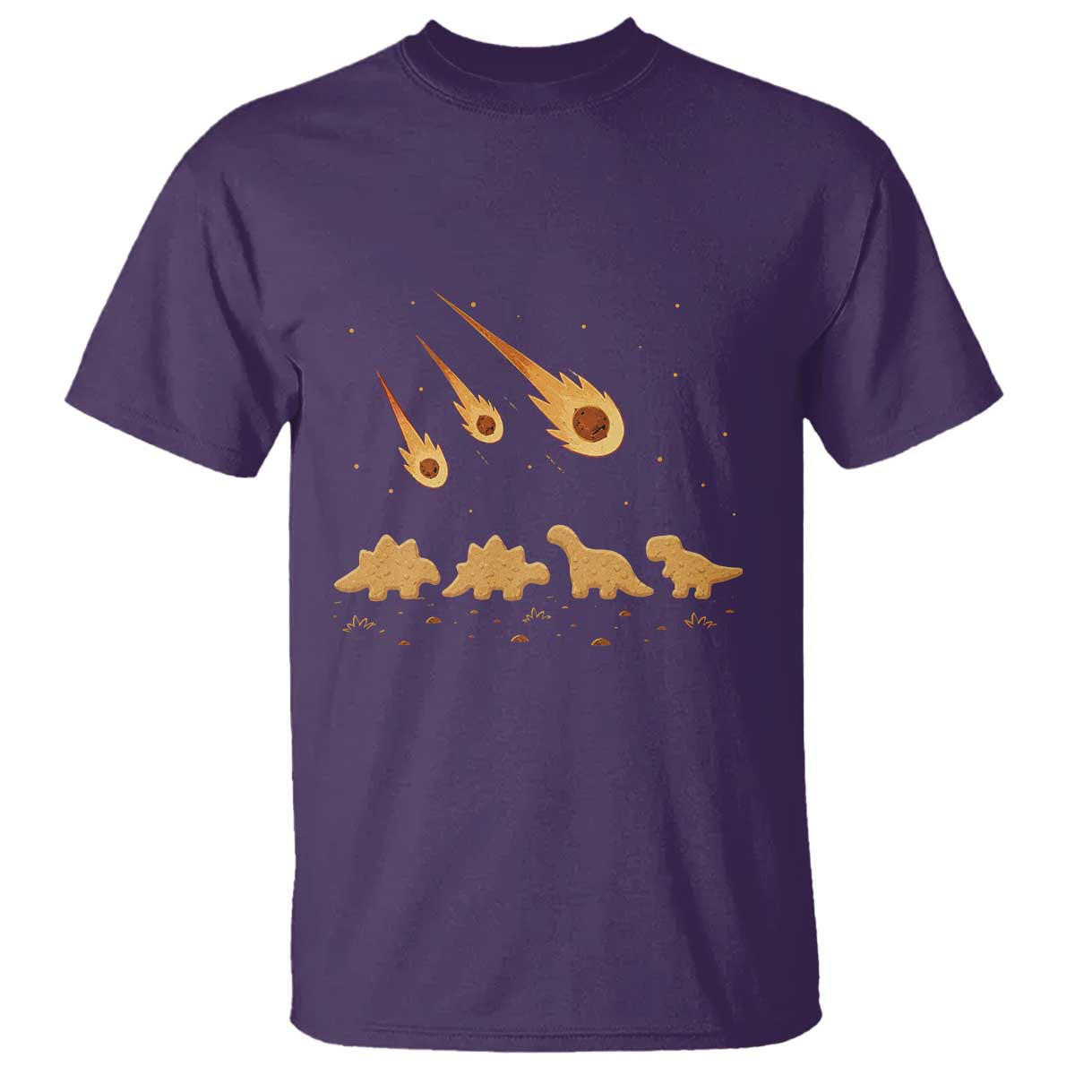 Funny Dino Chicken Nuggets Meteor Shower T Shirt Food Lover