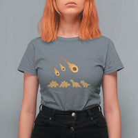 Funny Dino Chicken Nuggets Meteor Shower T Shirt For Women Food Lover