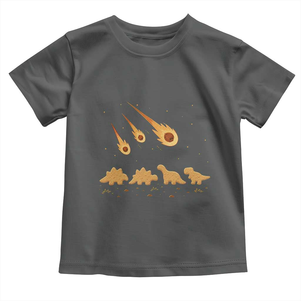 Funny Dino Chicken Nuggets Meteor Shower Toddler T Shirt Food Lover