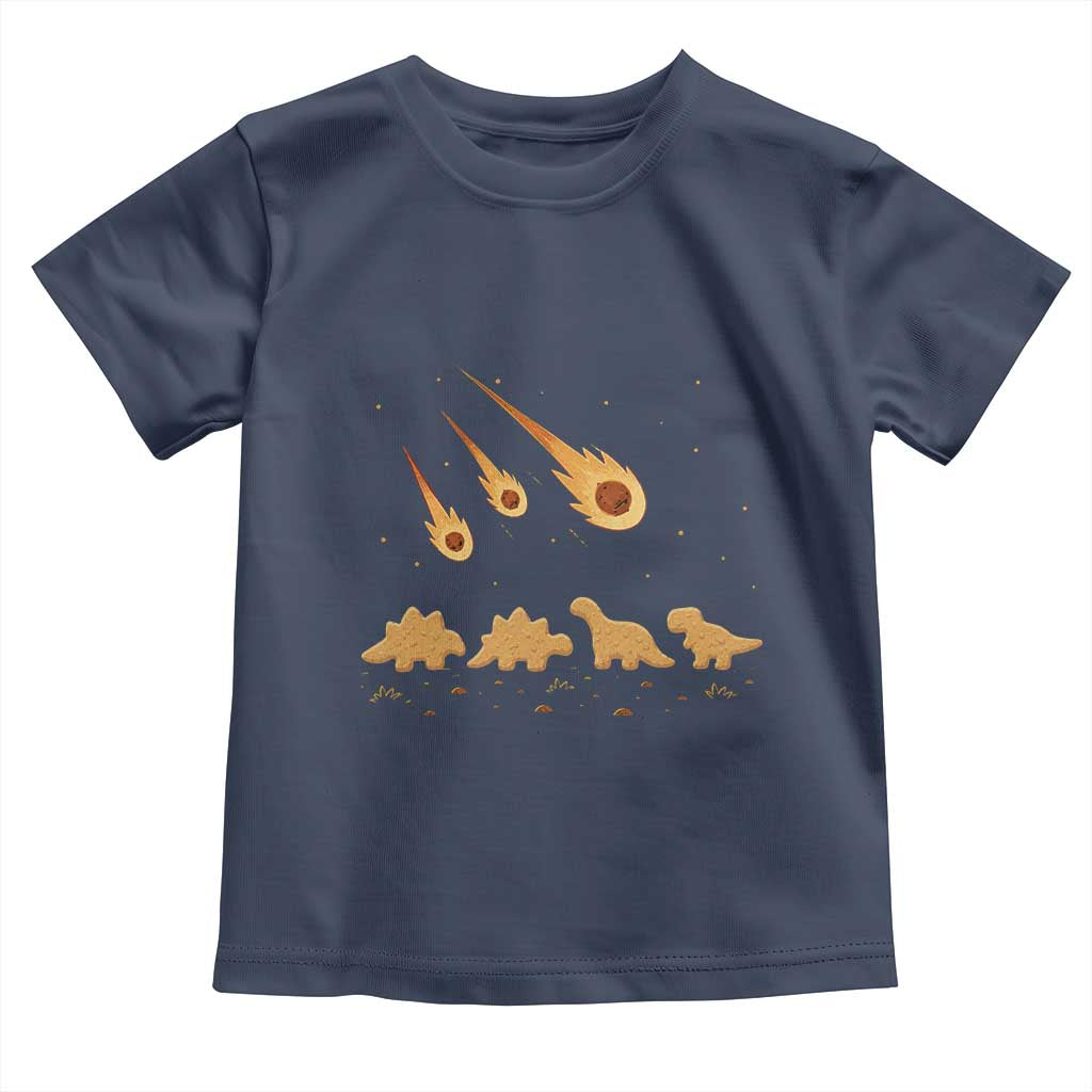 Funny Dino Chicken Nuggets Meteor Shower Toddler T Shirt Food Lover