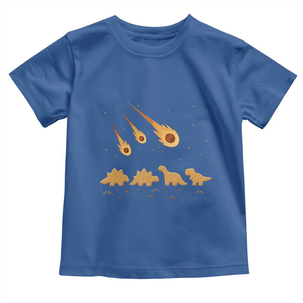 Funny Dino Chicken Nuggets Meteor Shower Toddler T Shirt Food Lover