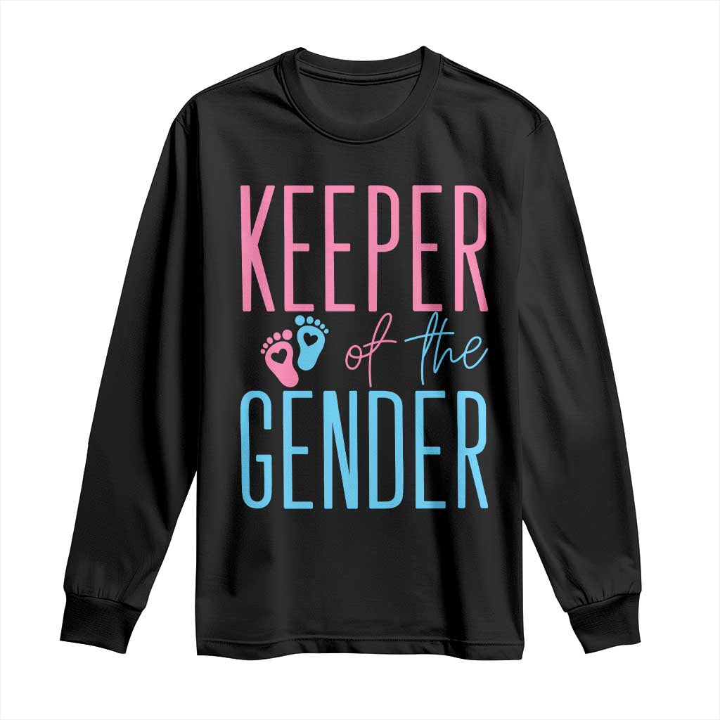 Funny Gender Reveal Party Long Sleeve Shirt Keeper Of The Gender
