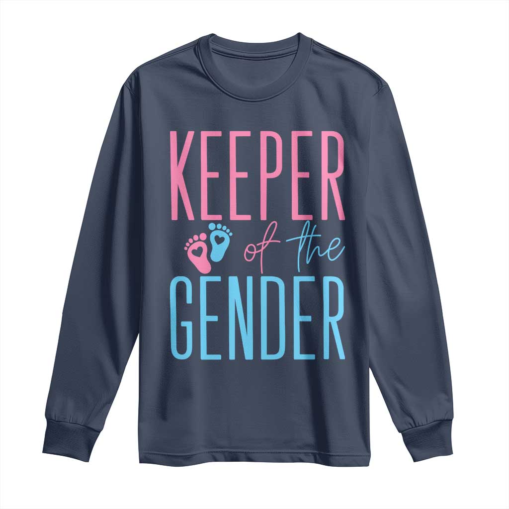 Funny Gender Reveal Party Long Sleeve Shirt Keeper Of The Gender