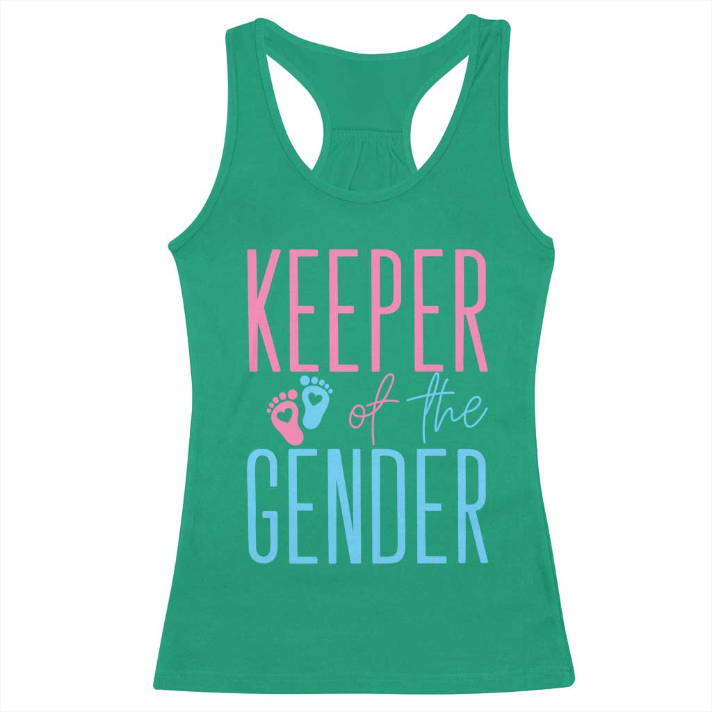 Funny Gender Reveal Party Racerback Tank Top Keeper Of The Gender