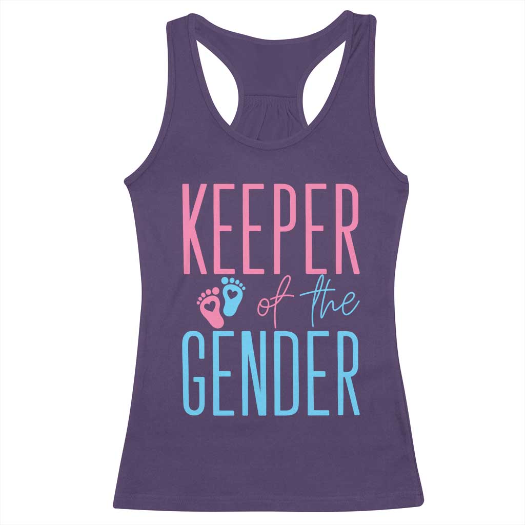 Funny Gender Reveal Party Racerback Tank Top Keeper Of The Gender