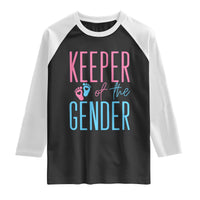 Funny Gender Reveal Party Raglan Shirt Keeper Of The Gender