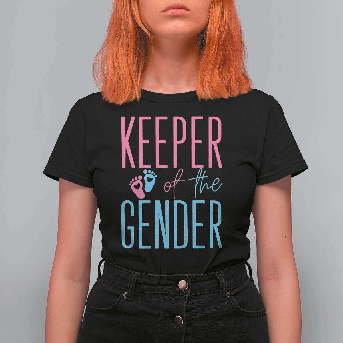 Funny Gender Reveal Party T Shirt For Women Keeper Of The Gender