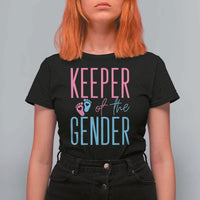 Funny Gender Reveal Party T Shirt For Women Keeper Of The Gender