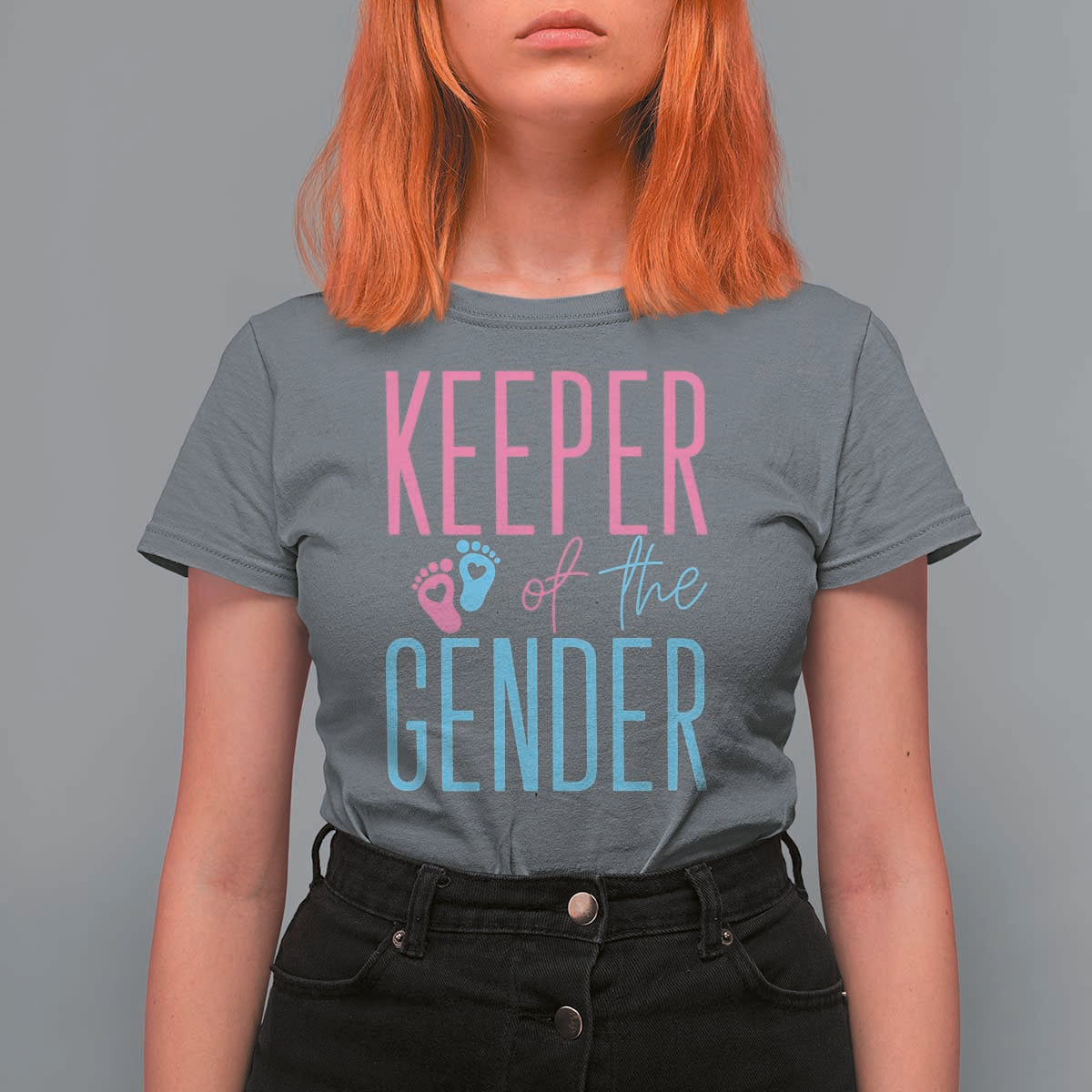 Funny Gender Reveal Party T Shirt For Women Keeper Of The Gender