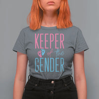 Funny Gender Reveal Party T Shirt For Women Keeper Of The Gender