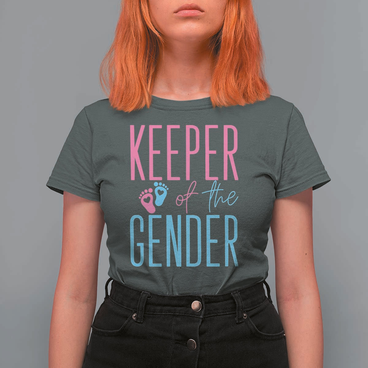 Funny Gender Reveal Party T Shirt For Women Keeper Of The Gender