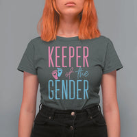 Funny Gender Reveal Party T Shirt For Women Keeper Of The Gender