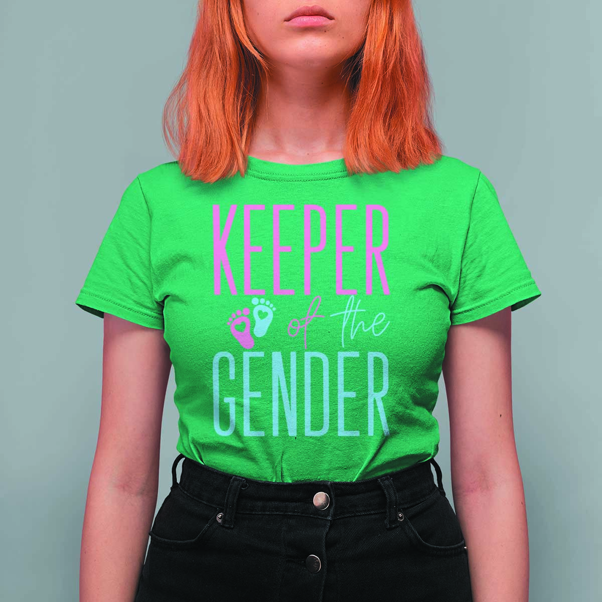 Funny Gender Reveal Party T Shirt For Women Keeper Of The Gender
