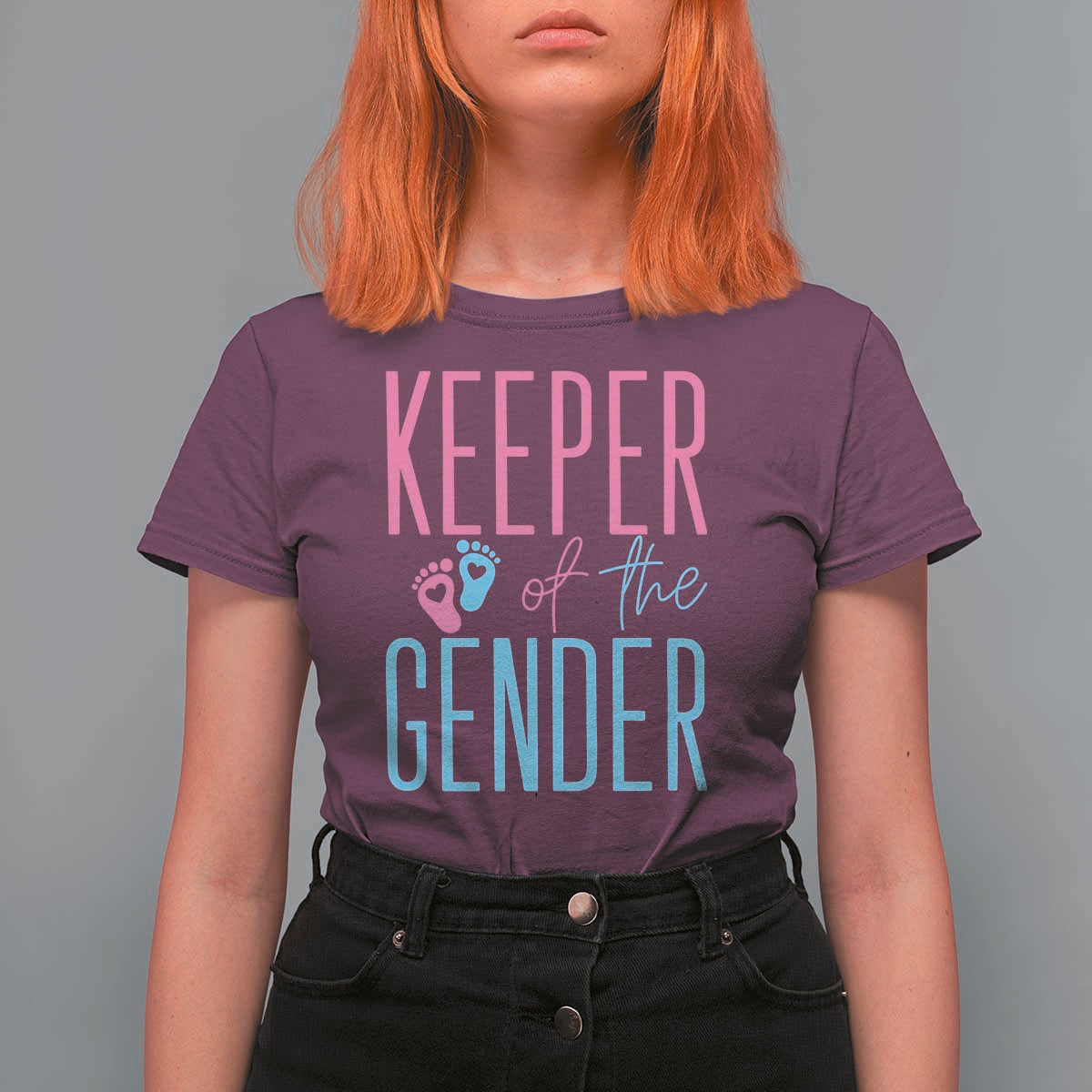 Funny Gender Reveal Party T Shirt For Women Keeper Of The Gender