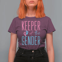 Funny Gender Reveal Party T Shirt For Women Keeper Of The Gender