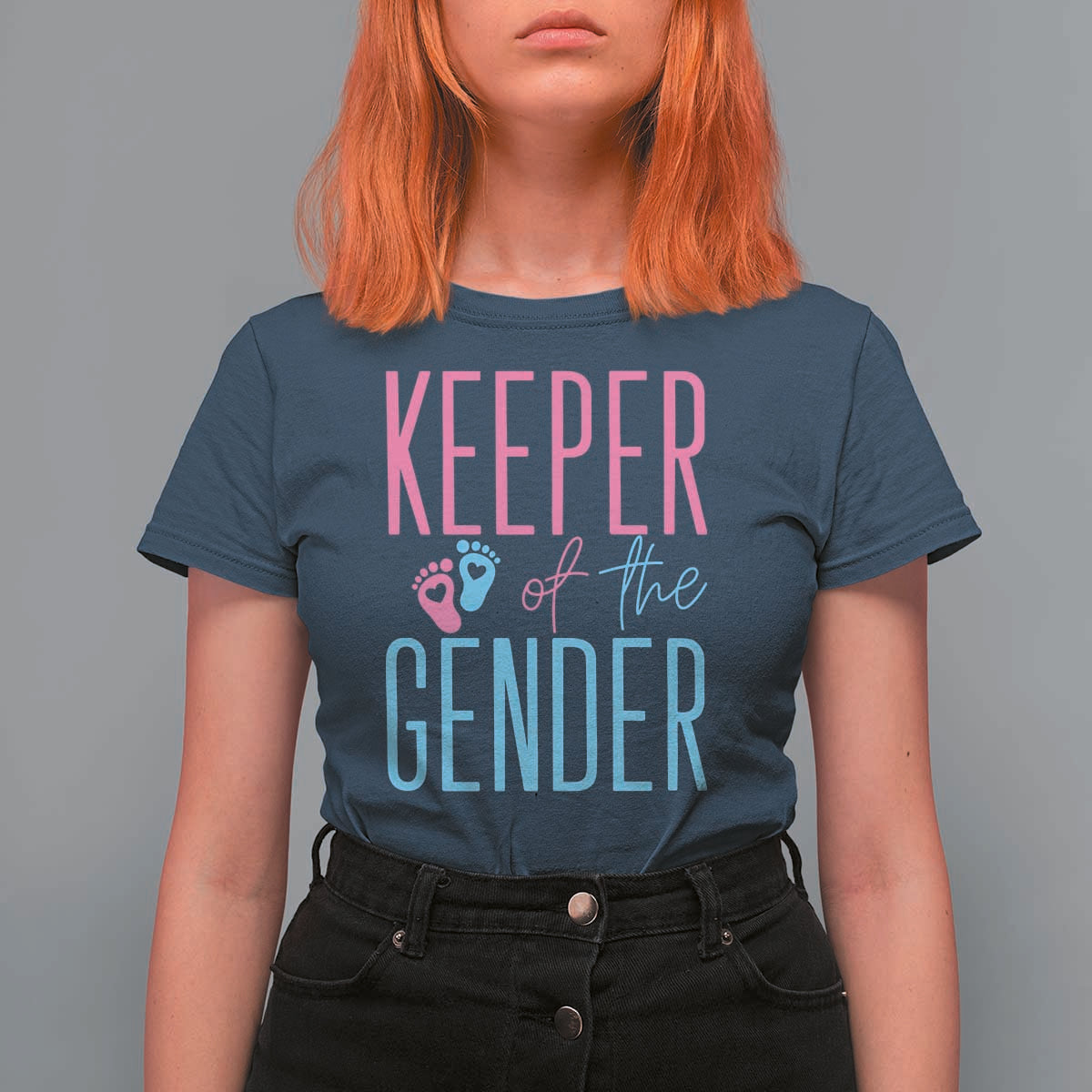 Funny Gender Reveal Party T Shirt For Women Keeper Of The Gender