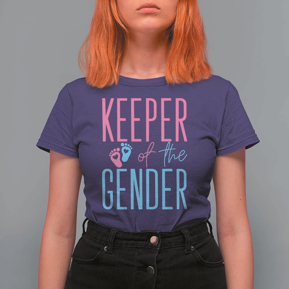 Funny Gender Reveal Party T Shirt For Women Keeper Of The Gender