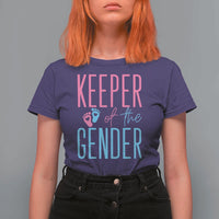 Funny Gender Reveal Party T Shirt For Women Keeper Of The Gender