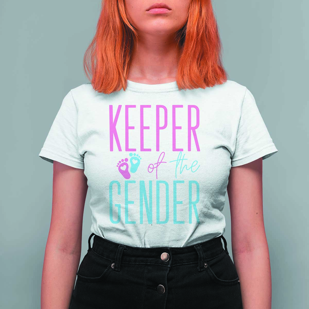 Funny Gender Reveal Party T Shirt For Women Keeper Of The Gender