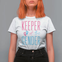 Funny Gender Reveal Party T Shirt For Women Keeper Of The Gender