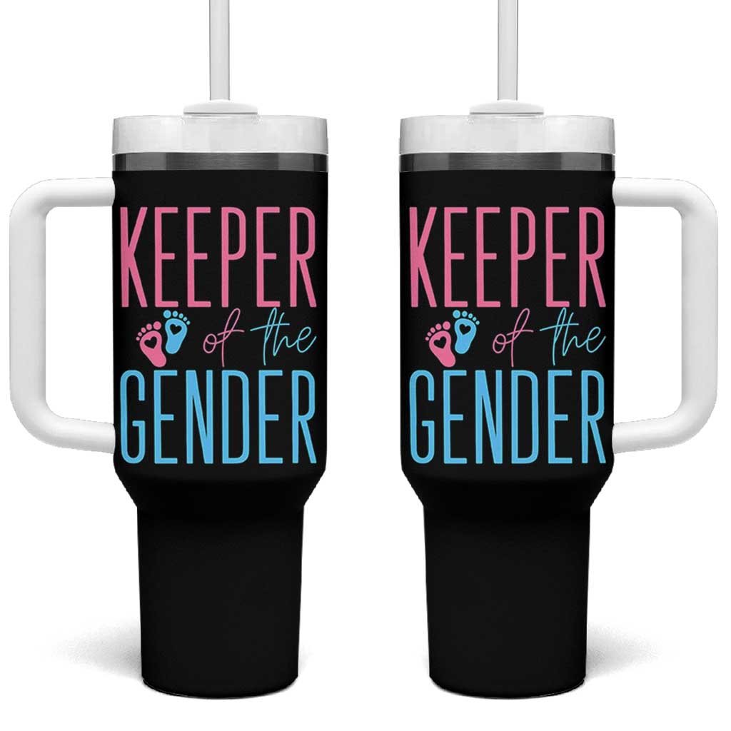 Funny Gender Reveal Party Tumbler With Handle Keeper Of The Gender