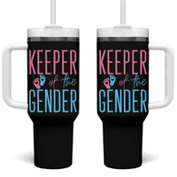 Funny Gender Reveal Party Tumbler With Handle Keeper Of The Gender