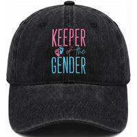 Funny Gender Reveal Party Washed Cotton Baseball Cap Keeper Of The Gender