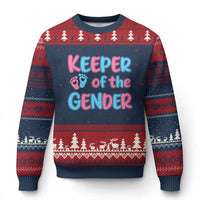 Funny Pregnancy Announcement Ugly Christmas Sweater Keeper Of The Gender