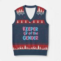 Funny Pregnancy Announcement V-Neck Knit Sweater Vest Keeper Of The Gender