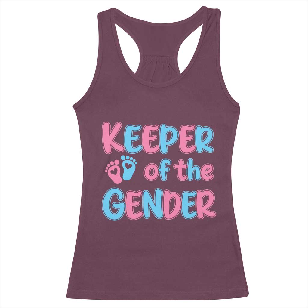 Funny Pregnancy Announcement Racerback Tank Top Keeper Of The Gender
