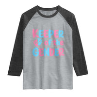 Funny Pregnancy Announcement Raglan Shirt Keeper Of The Gender