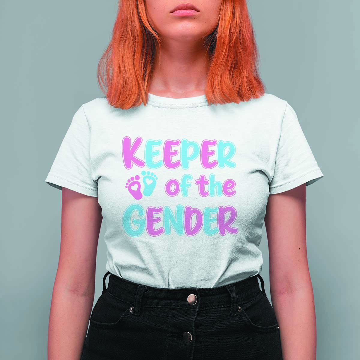 Funny Pregnancy Announcement T Shirt For Women Keeper Of The Gender