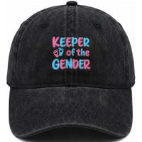 Funny Pregnancy Announcement Washed Cotton Baseball Cap Keeper Of The Gender