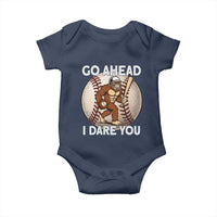 Funny Bigfoot Baseball Catcher Baby Onesie Go Ahead I Dare You Gift - Wonder Print Shop