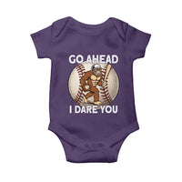 Funny Bigfoot Baseball Catcher Baby Onesie Go Ahead I Dare You Gift - Wonder Print Shop