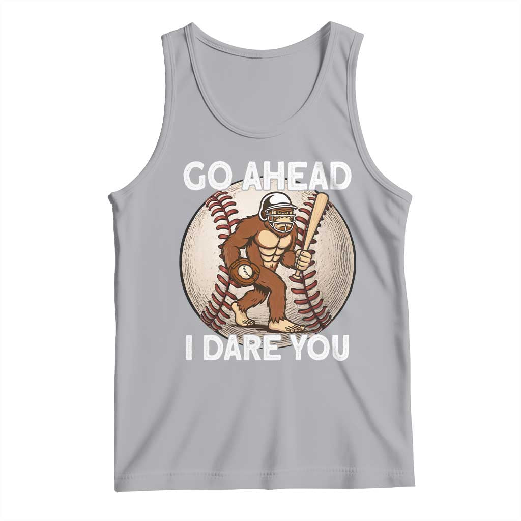 Funny Bigfoot Baseball Catcher Tank Top Go Ahead I Dare You Gift - Wonder Print Shop