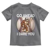Funny Bigfoot Baseball Catcher Toddler T Shirt Go Ahead I Dare You Gift - Wonder Print Shop