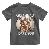 Funny Bigfoot Baseball Catcher Toddler T Shirt Go Ahead I Dare You Gift - Wonder Print Shop