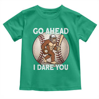 Funny Bigfoot Baseball Catcher Toddler T Shirt Go Ahead I Dare You Gift - Wonder Print Shop