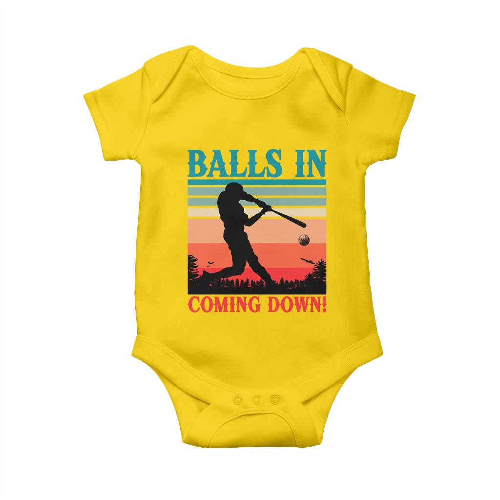 Funny BaseBall Lover Baby Onesie Balls In Coming Down - Wonder Print Shop