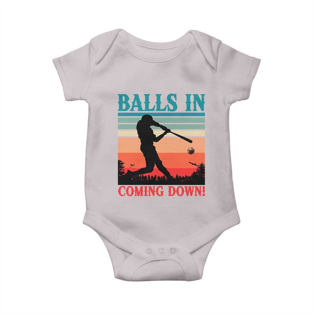 Funny BaseBall Lover Baby Onesie Balls In Coming Down - Wonder Print Shop
