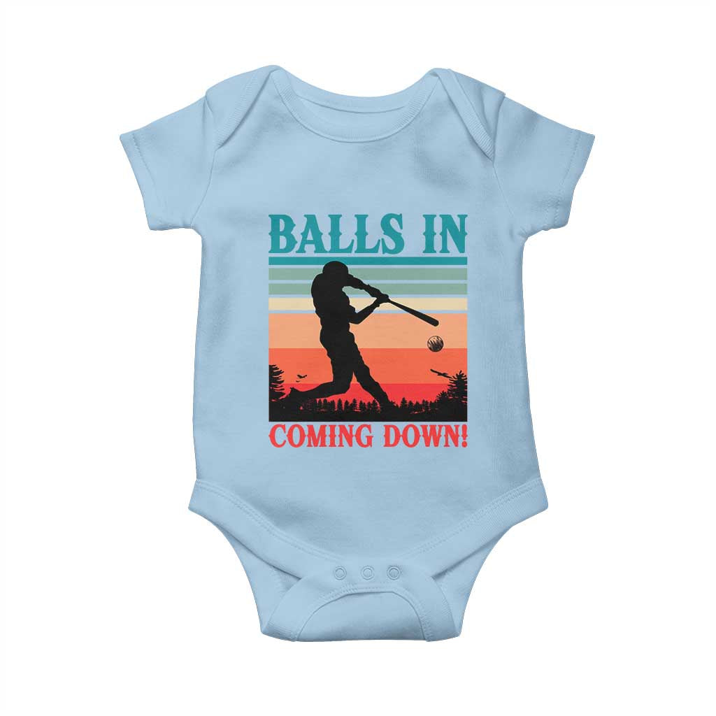 Funny BaseBall Lover Baby Onesie Balls In Coming Down - Wonder Print Shop