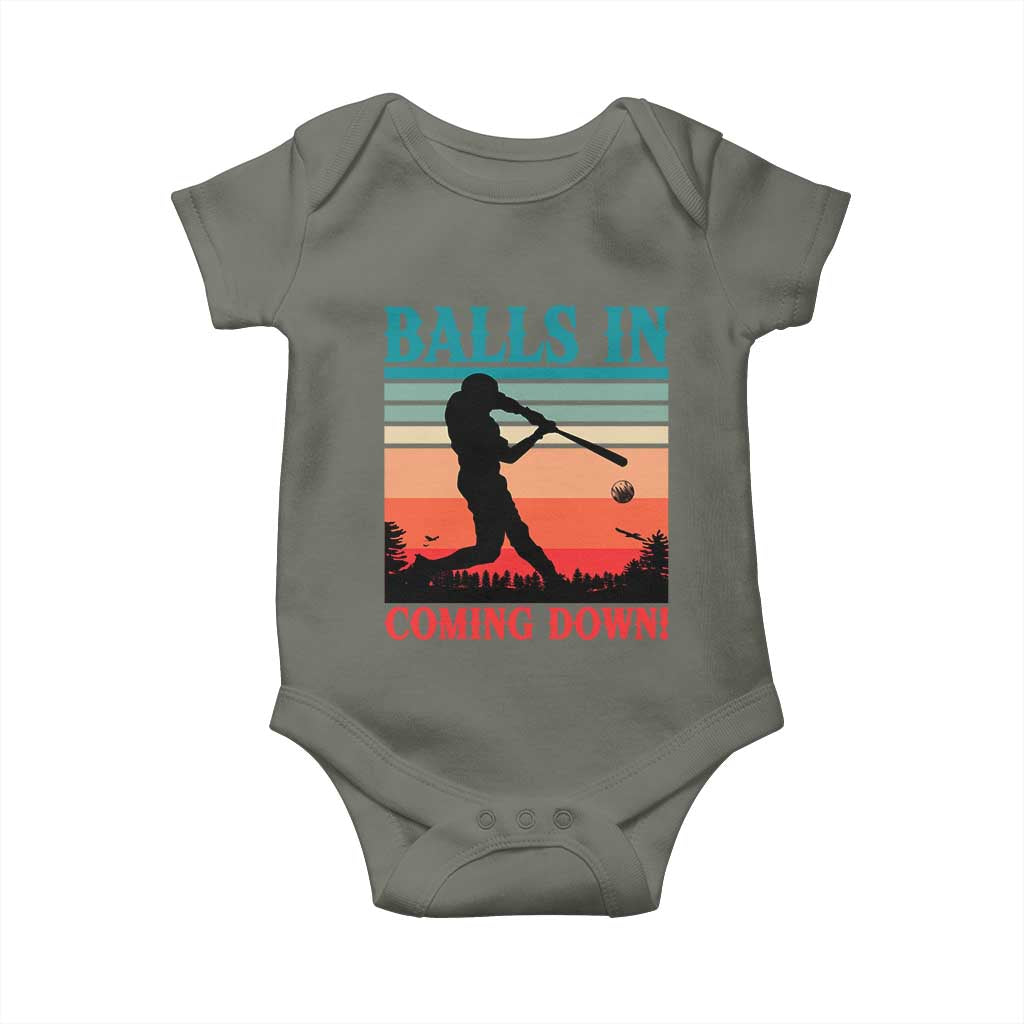 Funny BaseBall Lover Baby Onesie Balls In Coming Down - Wonder Print Shop