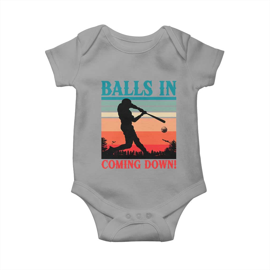 Funny BaseBall Lover Baby Onesie Balls In Coming Down - Wonder Print Shop