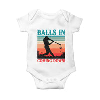 Funny BaseBall Lover Baby Onesie Balls In Coming Down - Wonder Print Shop
