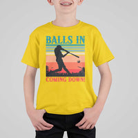 Funny BaseBall Lover T Shirt For Kid Balls In Coming Down - Wonder Print Shop