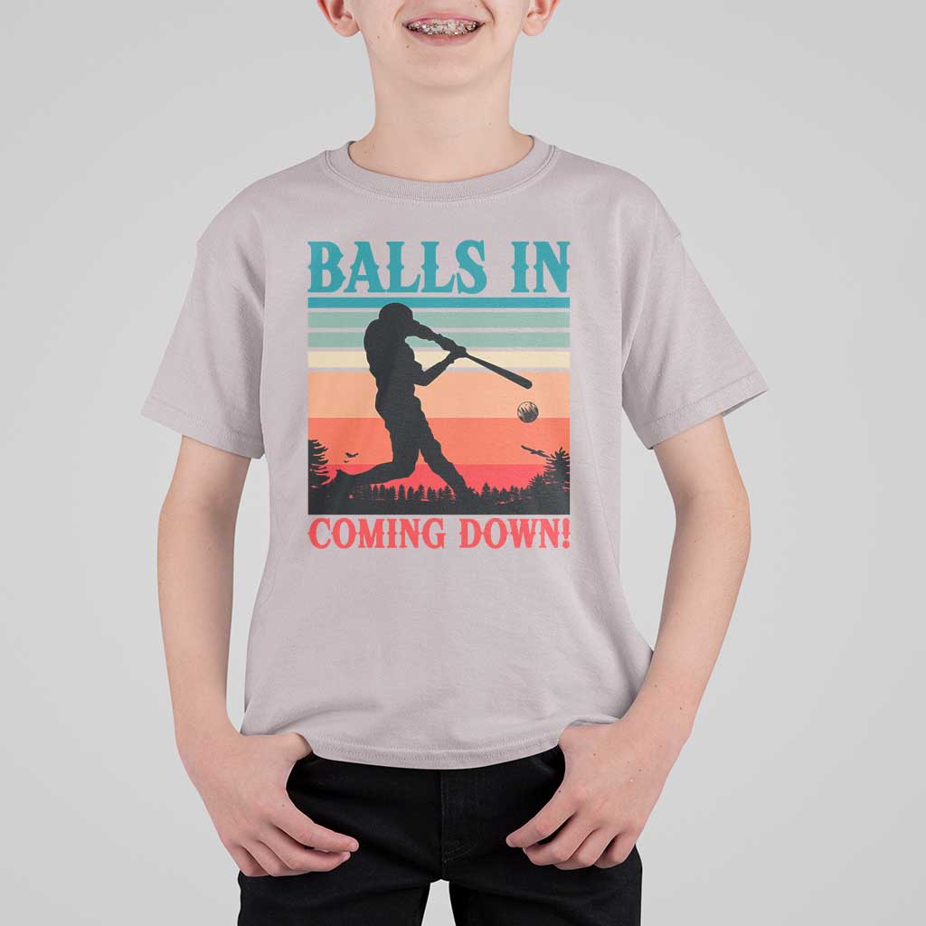 Funny BaseBall Lover T Shirt For Kid Balls In Coming Down - Wonder Print Shop
